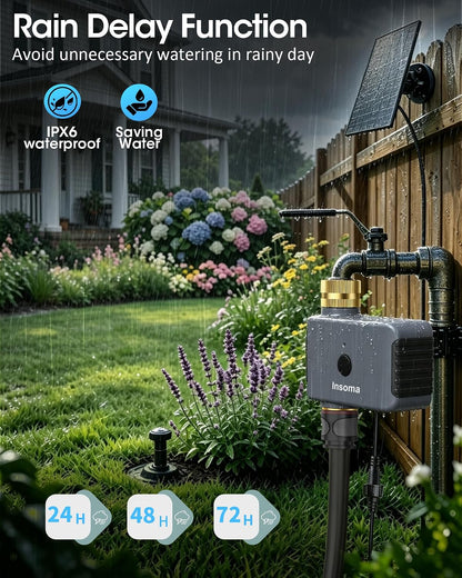 2-Zone Sprinkler Timer, Programmable Garden Hose Timer with Auto/Manual/Rain Delay Modes | Water-Saving Irrigation Controller for Lawn, Yard & Drip Systems | Waterproof Design & Easy Setup