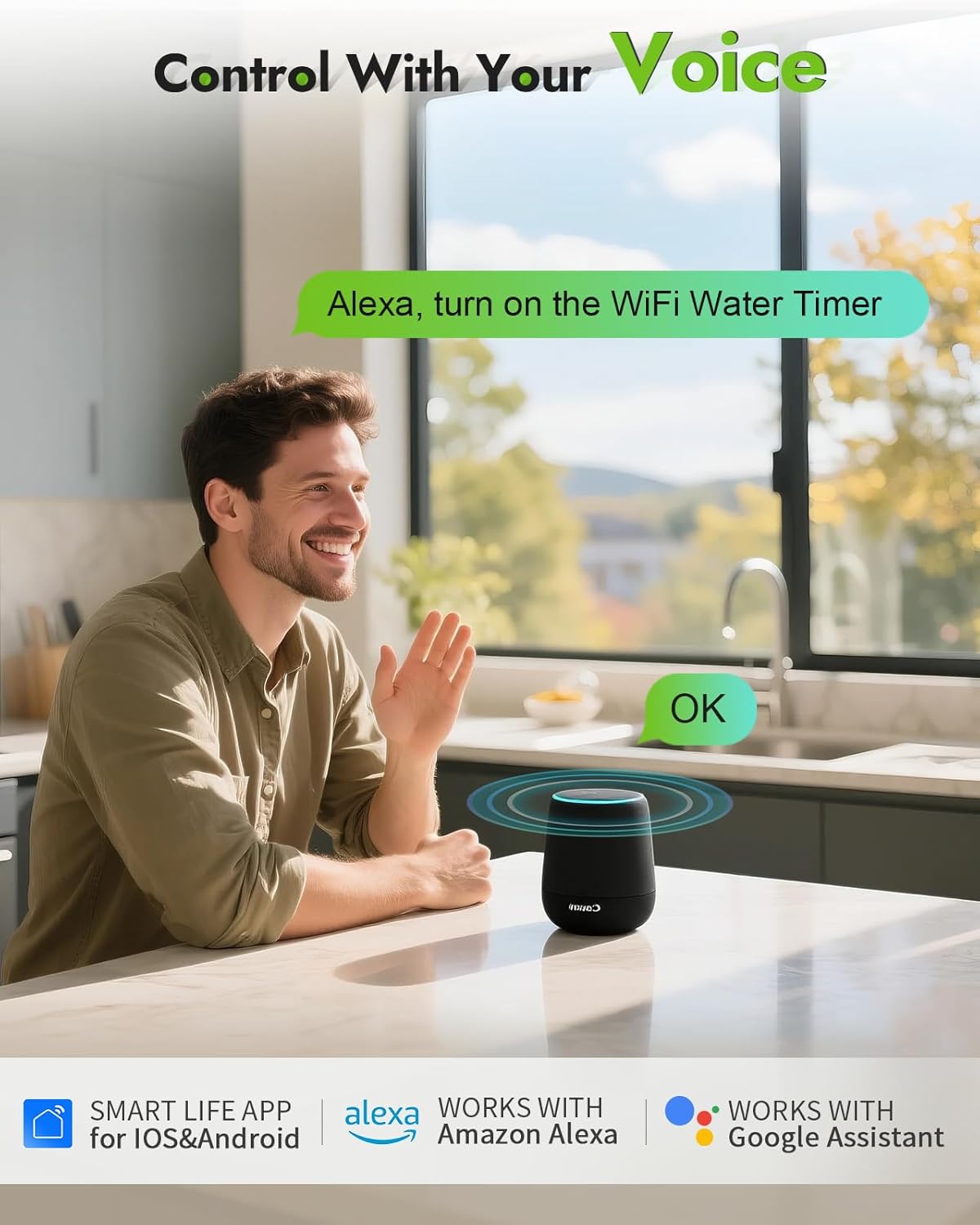2-Zone Sprinkler Timer, Programmable Garden Hose Timer with Auto/Manual/Rain Delay Modes | Water-Saving Irrigation Controller for Lawn, Yard & Drip Systems | Waterproof Design & Easy Setup