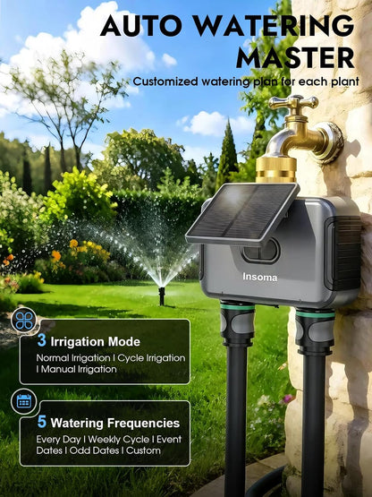 2-Zone Sprinkler Timer, Programmable Garden Hose Timer with Auto/Manual/Rain Delay Modes | Water-Saving Irrigation Controller for Lawn, Yard & Drip Systems | Waterproof Design & Easy Setup