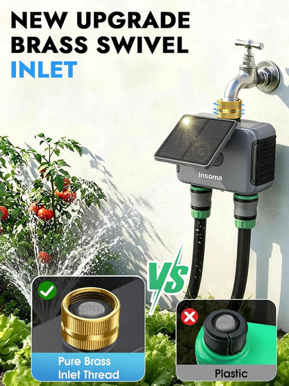 2-Zone Sprinkler Timer, Programmable Garden Hose Timer with Auto/Manual/Rain Delay Modes | Water-Saving Irrigation Controller for Lawn, Yard & Drip Systems | Waterproof Design & Easy Setup