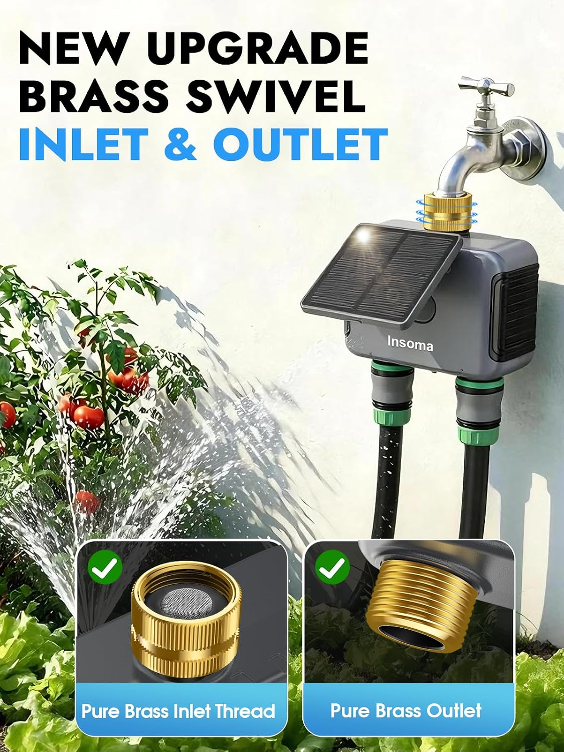2-Zone Sprinkler Timer, Programmable Garden Hose Timer with Auto/Manual/Rain Delay Modes | Water-Saving Irrigation Controller for Lawn, Yard & Drip Systems | Waterproof Design & Easy Setup