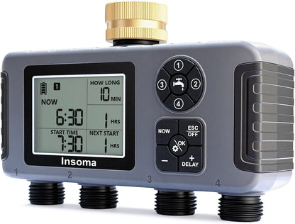 2-Zone Sprinkler Timer, Programmable Garden Hose Timer with Auto/Manual/Rain Delay Modes | Water-Saving Irrigation Controller for Lawn, Yard & Drip Systems | Waterproof Design & Easy Setup