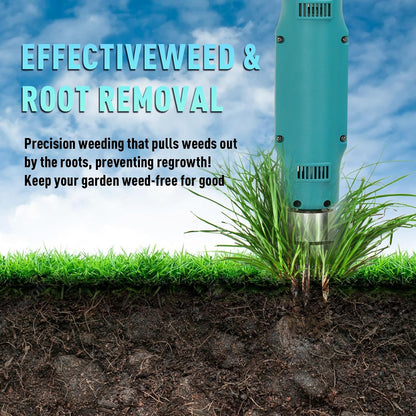 21V Electric Weed Puller Tool, Stand Up Heavy Duty Weed Puller w/3000mAh Battery*2, Root Weeder for Lawn/Yard