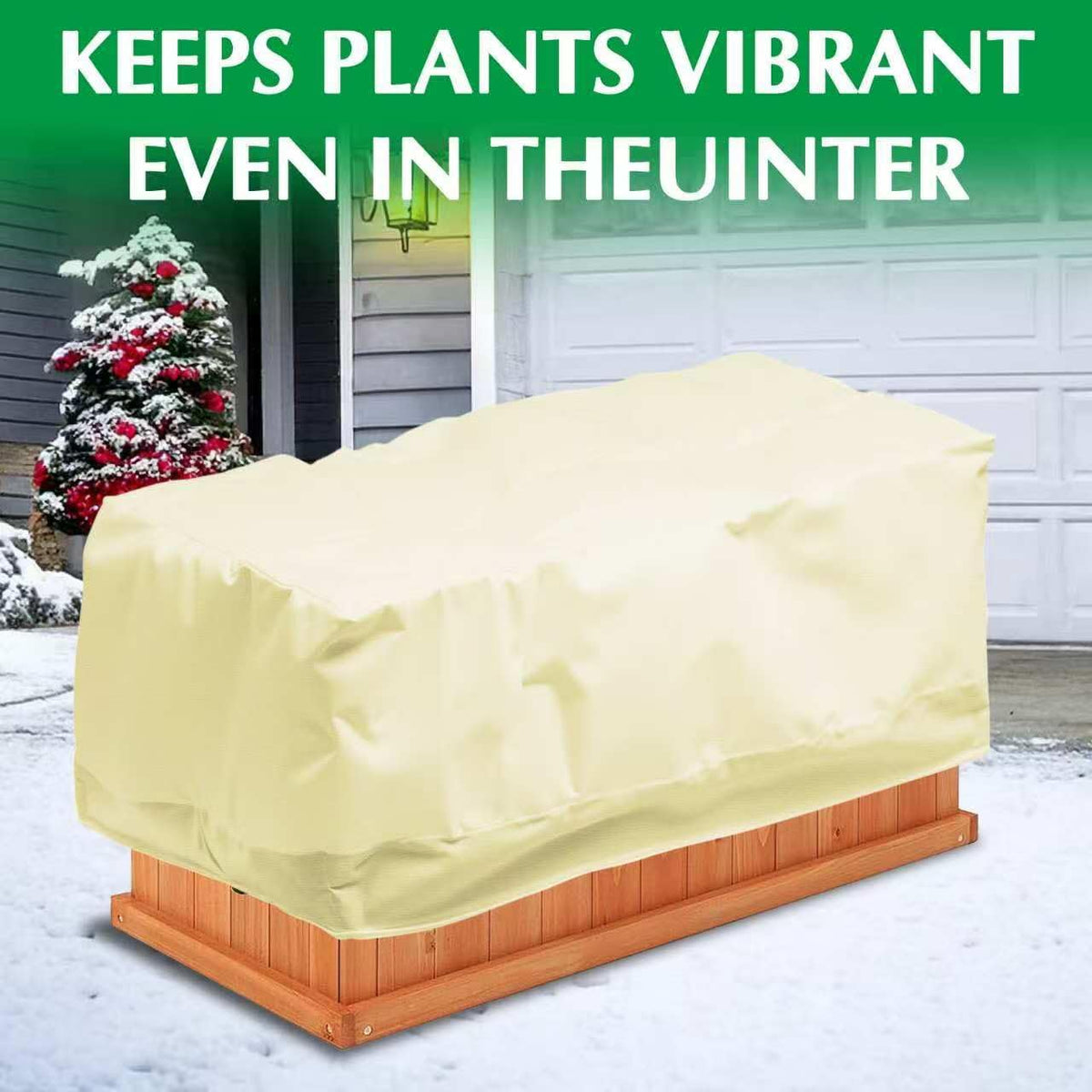 2 Pack 59" x 35" x 17" Upgraded Insulation Raised Garden Bed Cover with Thermal Aluminum Film Liner, Rectangular Plant Covers Freeze Protection Outdoor Winter Plants Frost Covers Blanket
