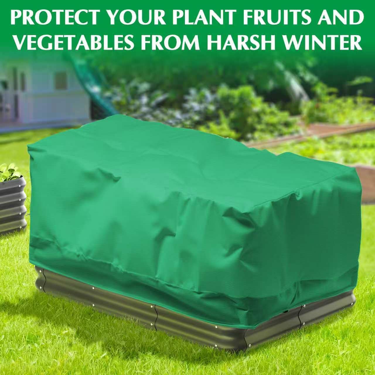 2 Pack 59" x 35" x 17" Upgraded Insulation Raised Garden Bed Cover with Thermal Aluminum Film Liner, Rectangular Plant Covers Freeze Protection Outdoor Winter Plants Frost Covers Blanket