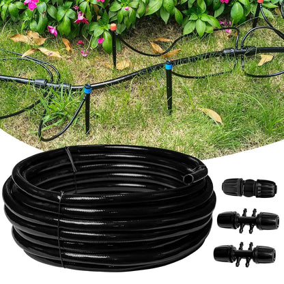 240FT Drip Irrigation System Kit, Automatic Garden Watering System for Plant, Greenhouse, Yard, Lawn, with 1/2 inch 1/4 inch Irrigation Tubing Hose and Accessories