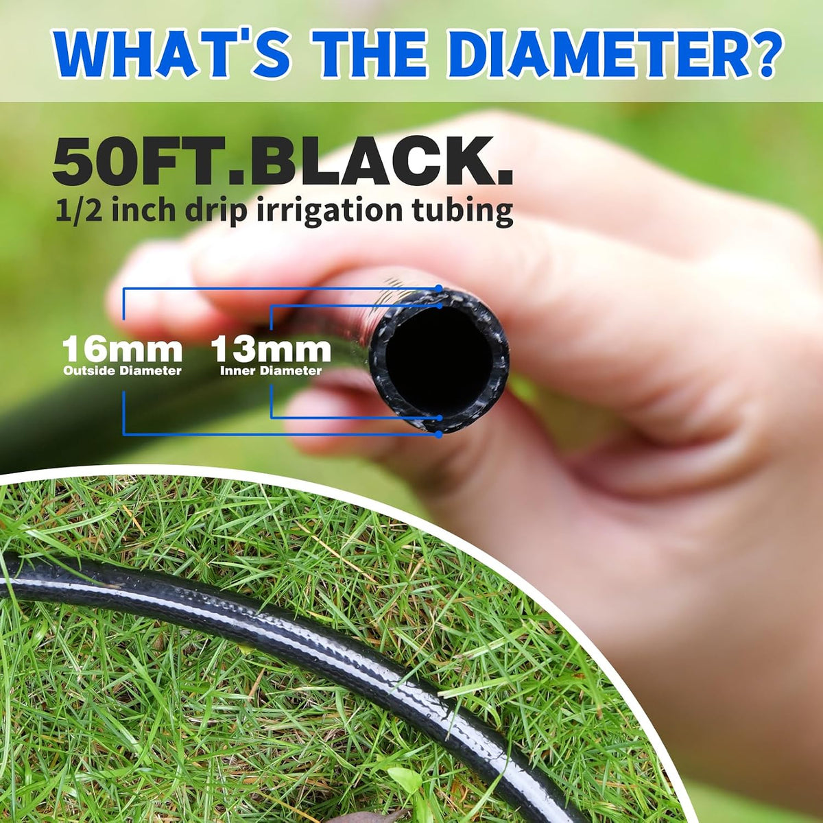 240FT Drip Irrigation System Kit, Automatic Garden Watering System for Plant, Greenhouse, Yard, Lawn, with 1/2 inch 1/4 inch Irrigation Tubing Hose and Accessories