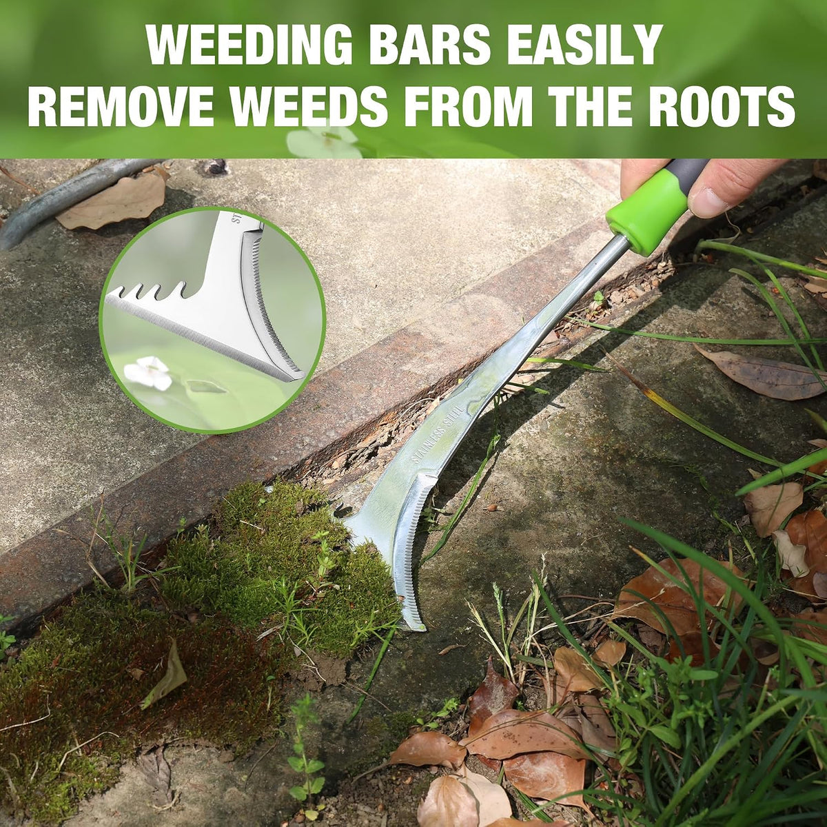 Crack Weeder, 12.5" Stainless Steel Crevice Weeding Tool