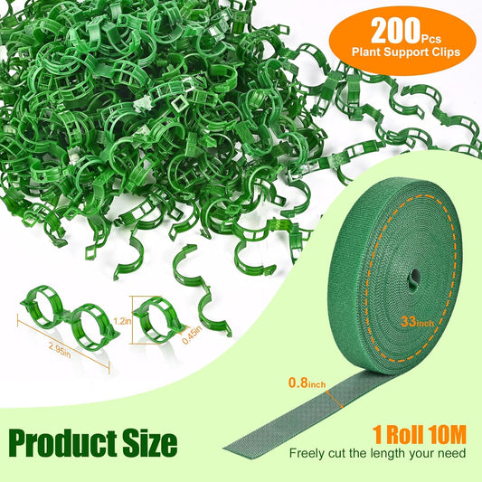 Plant Support for Tomato, Sets of Garden Clips and Ties for Climbing Plants, Fixing Stem and Vine