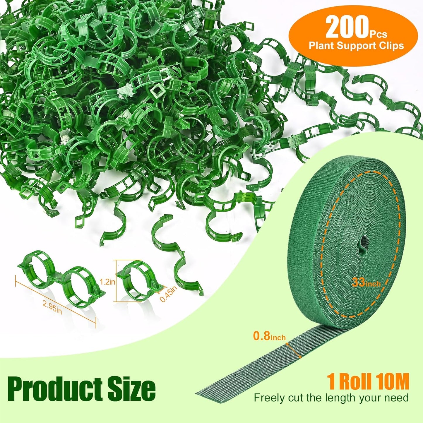 Plant Support for Tomato, Sets of Garden Clips and Ties for Climbing Plants, Fixing Stem and Vine