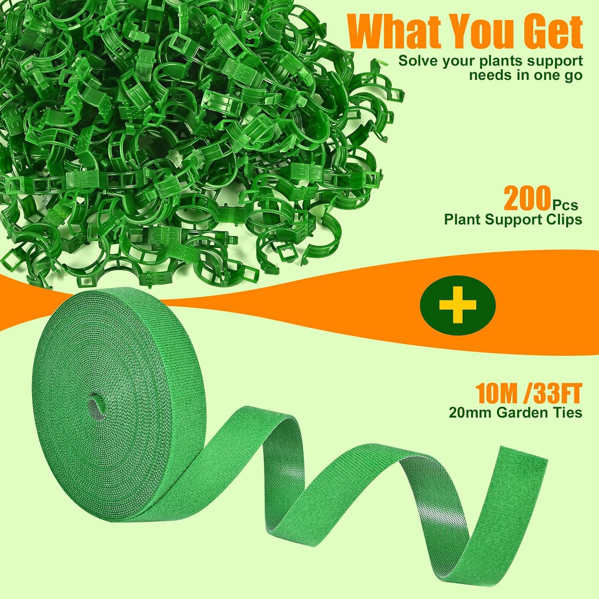 Plant Support for Tomato, Sets of Garden Clips and Ties for Climbing Plants, Fixing Stem and Vine