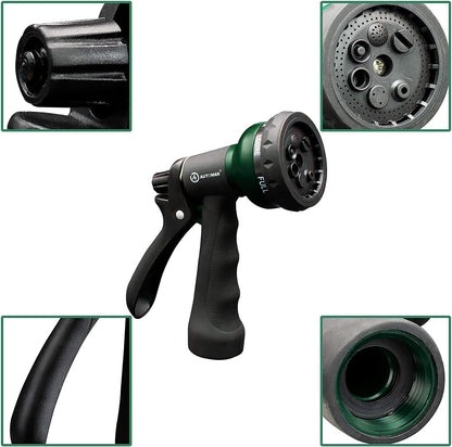 Garden Hose Nozzle 2PK, ABS Water Spray Nozzle with 7 Adjustable Patterns, Slip Resistant for Watering Plants, Lawn, Garden, Washing Cars, Cleaning, Showering Pets & Outdoor Fun