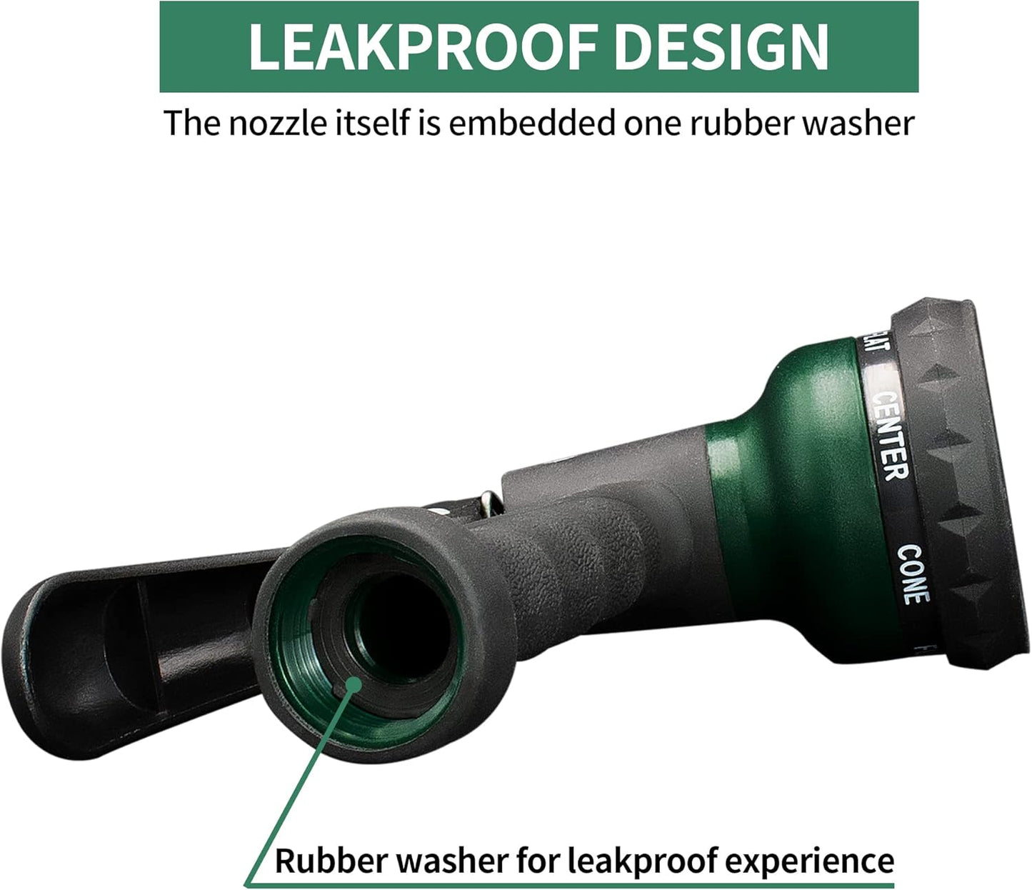Garden Hose Nozzle 2PK, ABS Water Spray Nozzle with 7 Adjustable Patterns, Slip Resistant for Watering Plants, Lawn, Garden, Washing Cars, Cleaning, Showering Pets & Outdoor Fun
