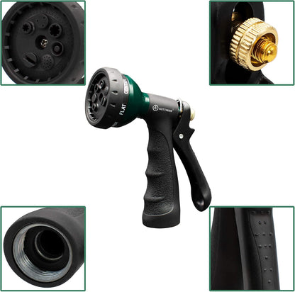 Garden Hose Nozzle 2PK, ABS Water Spray Nozzle with 7 Adjustable Patterns, Slip Resistant for Watering Plants, Lawn, Garden, Washing Cars, Cleaning, Showering Pets & Outdoor Fun