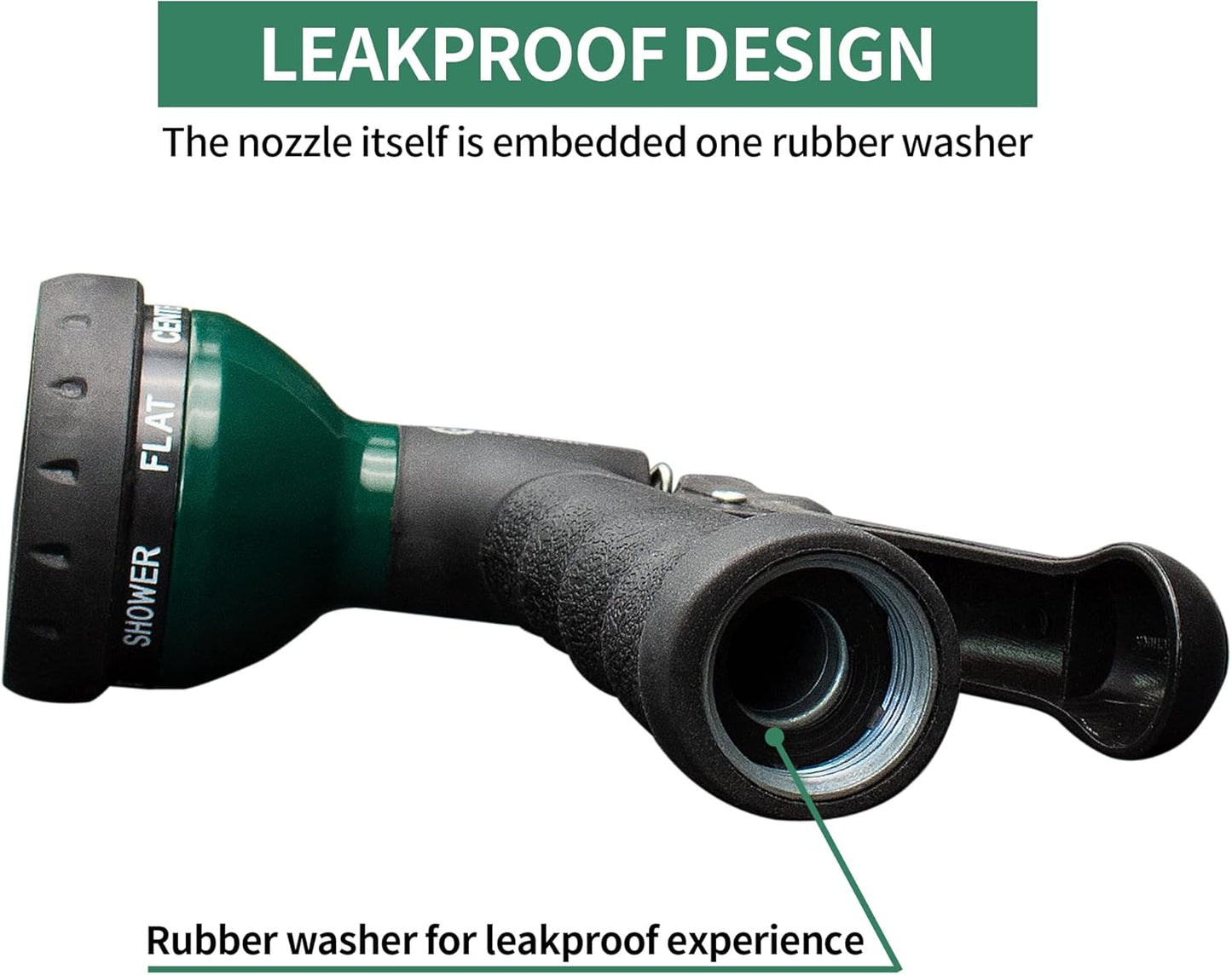 Garden Hose Nozzle 2PK, ABS Water Spray Nozzle with 7 Adjustable Patterns, Slip Resistant for Watering Plants, Lawn, Garden, Washing Cars, Cleaning, Showering Pets & Outdoor Fun