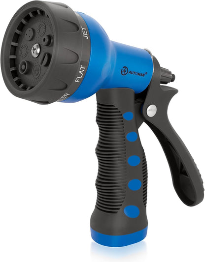 Garden Hose Nozzle 2PK, ABS Water Spray Nozzle with 7 Adjustable Patterns, Slip Resistant for Watering Plants, Lawn, Garden, Washing Cars, Cleaning, Showering Pets & Outdoor Fun