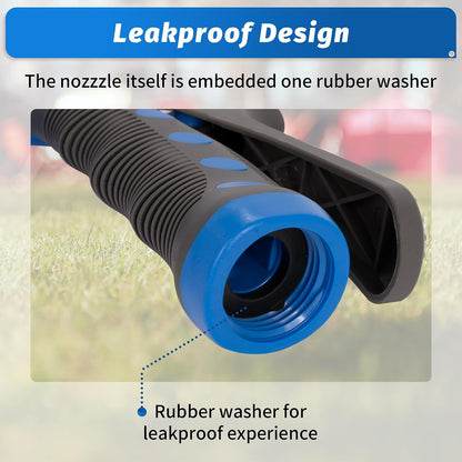 Garden Hose Nozzle 2PK, ABS Water Spray Nozzle with 7 Adjustable Patterns, Slip Resistant for Watering Plants, Lawn, Garden, Washing Cars, Cleaning, Showering Pets & Outdoor Fun