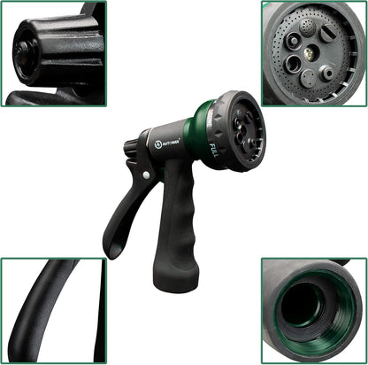 Garden Hose Nozzle 2PK, ABS Water Spray Nozzle with 7 Adjustable Patterns, Slip Resistant for Watering Plants, Lawn, Garden, Washing Cars, Cleaning, Showering Pets & Outdoor Fun