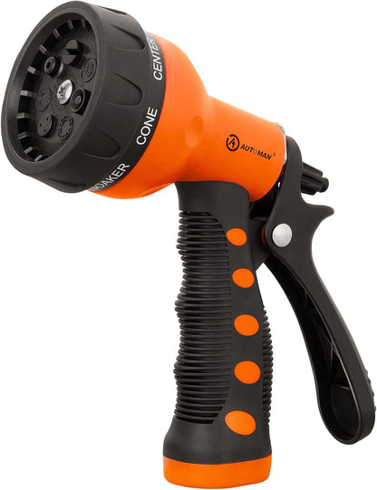 Garden Hose Nozzle 2PK, ABS Water Spray Nozzle with 7 Adjustable Patterns, Slip Resistant for Watering Plants, Lawn, Garden, Washing Cars, Cleaning, Showering Pets & Outdoor Fun