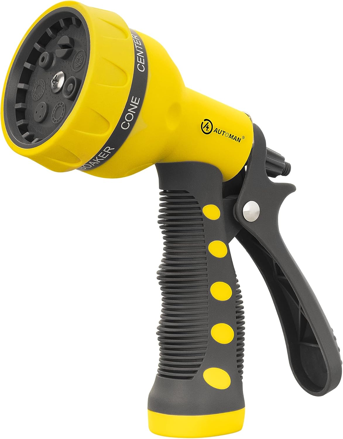 Garden Hose Nozzle 2PK, ABS Water Spray Nozzle with 7 Adjustable Patterns, Slip Resistant for Watering Plants, Lawn, Garden, Washing Cars, Cleaning, Showering Pets & Outdoor Fun