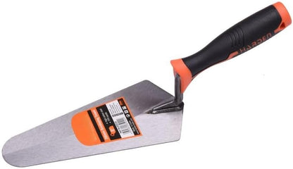 6” Brick Laying Trowel - High Carbon Steel Gauging Brick Trowel For Placing Mortar between Brick, Stone and Concrete - Ergonomic Rubber Grip Handle