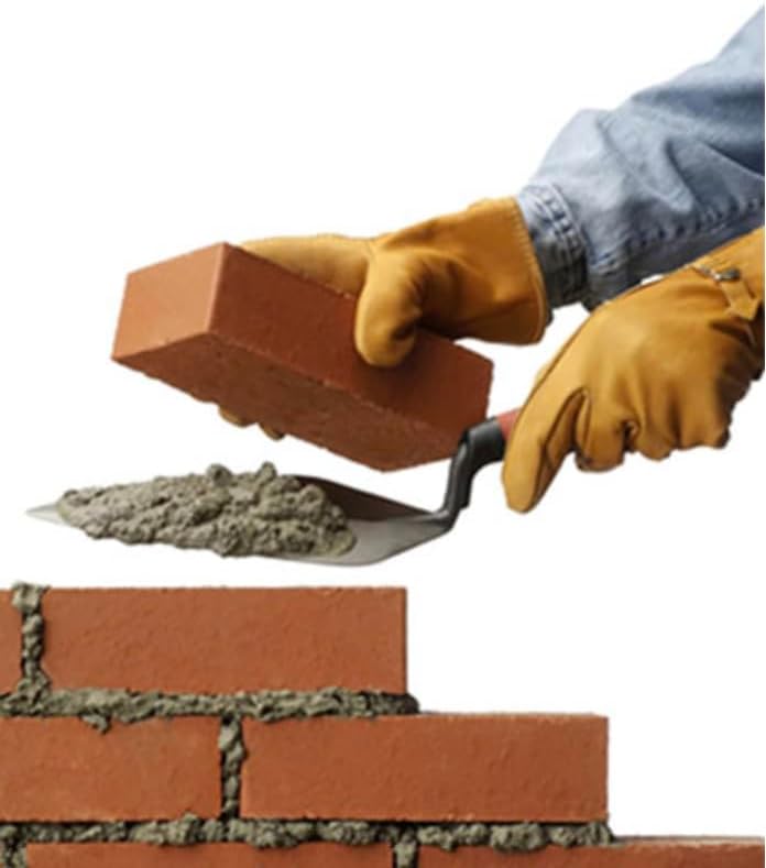 6” Brick Laying Trowel - High Carbon Steel Gauging Brick Trowel For Placing Mortar between Brick, Stone and Concrete - Ergonomic Rubber Grip Handle