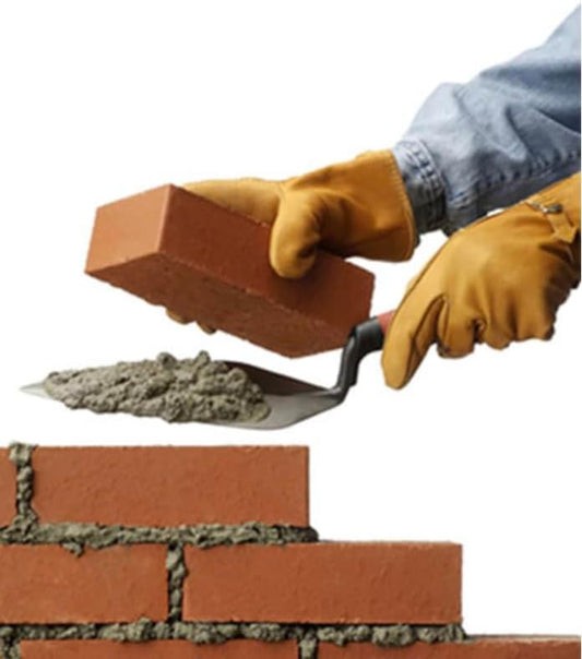 6” Brick Laying Trowel - High Carbon Steel Gauging Brick Trowel For Placing Mortar between Brick, Stone and Concrete - Ergonomic Rubber Grip Handle