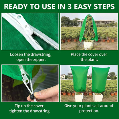 Plant Covers Wind and Frost Protection, Plant Covers with Zipper Drawstring