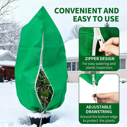 Plant Covers Wind and Frost Protection, Plant Covers with Zipper Drawstring