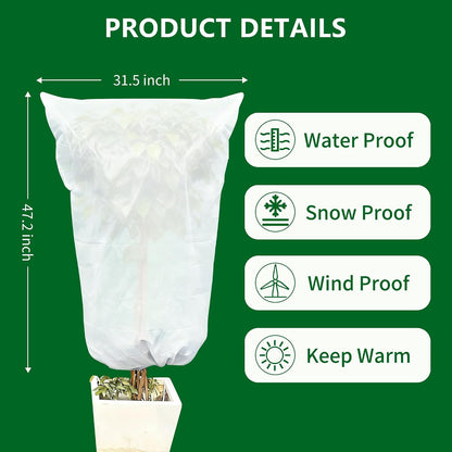 Plant Covers Wind and Frost Protection, Plant Covers with Zipper Drawstring