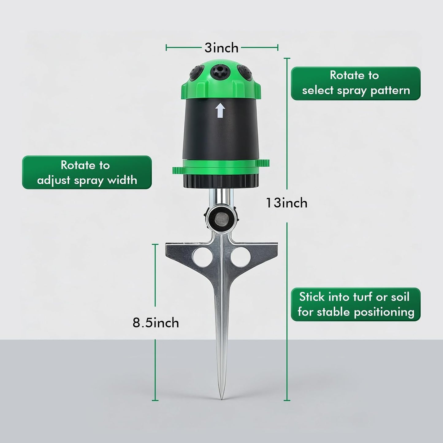 Turbo Oscillating Sprinklers for Yard,Sprinkler with Weighted Base
