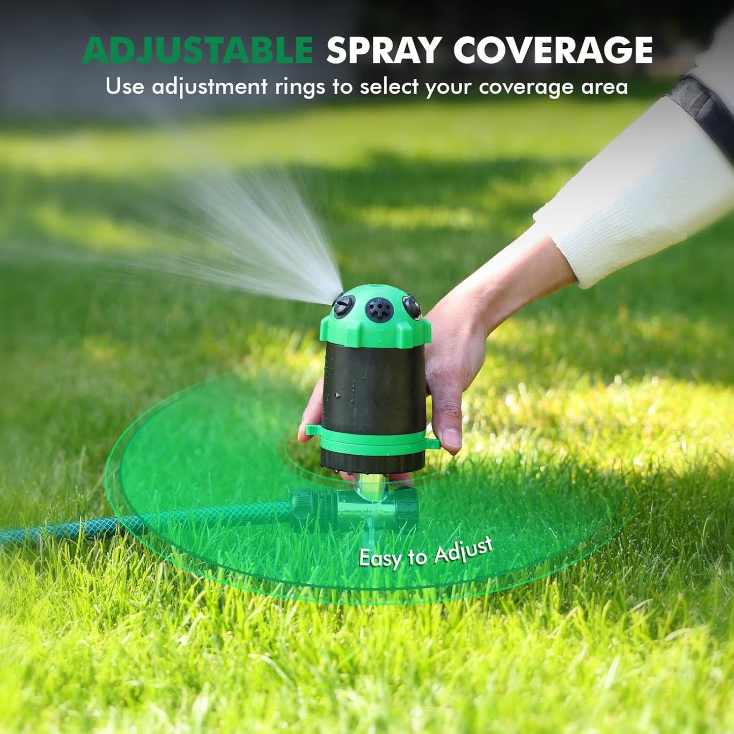 Turbo Oscillating Sprinklers for Yard,Sprinkler with Weighted Base