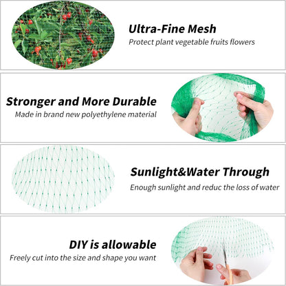 Anti Bird Netting, 16.5 ft x 66 ft Garden Plant Netting for Protecting Vegetables, Plants and Fruit Trees from Birds and Animals