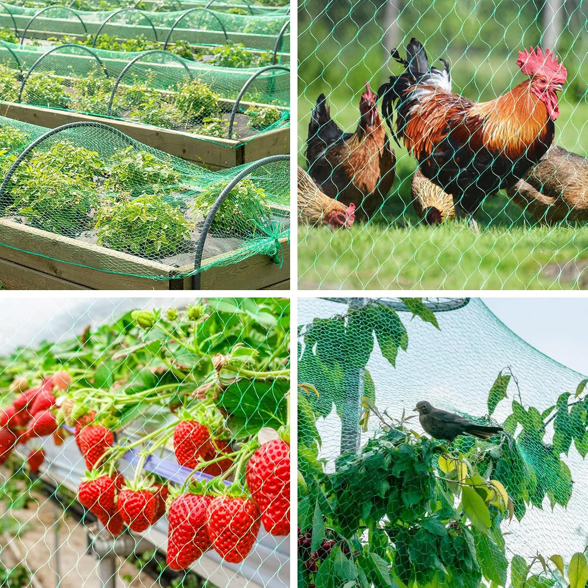 Anti Bird Netting, 16.5 ft x 66 ft Garden Plant Netting for Protecting Vegetables, Plants and Fruit Trees from Birds and Animals