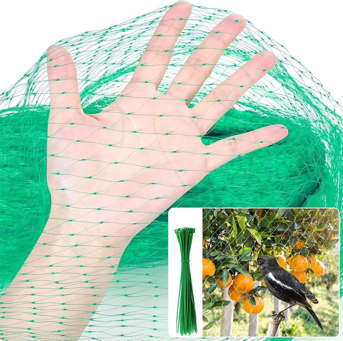 Anti Bird Netting, 16.5 ft x 66 ft Garden Plant Netting for Protecting Vegetables, Plants and Fruit Trees from Birds and Animals