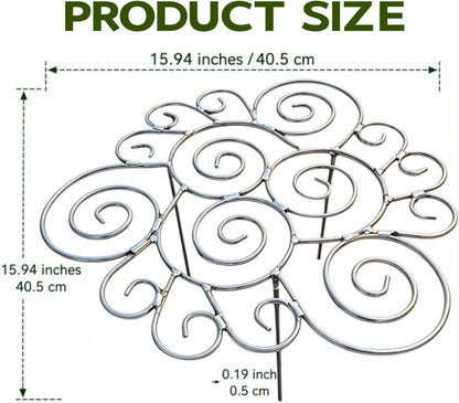Metal Plant Support Ring for Garden, Peony Cages and Supports for Outdoor Plants, Heavy Duty Grow Through Flower Support Hoops for Peonies Dahlias Tomatoes Hydrangeas (L)