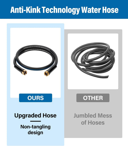 Short Garden Lead-In Hose 6ft X 5/8" Female to Female, 6 Feet Flexible Leader Water Hose With Swivel Handle, Heavy Duty Small Garden Water Hose for Outdoor Indoor