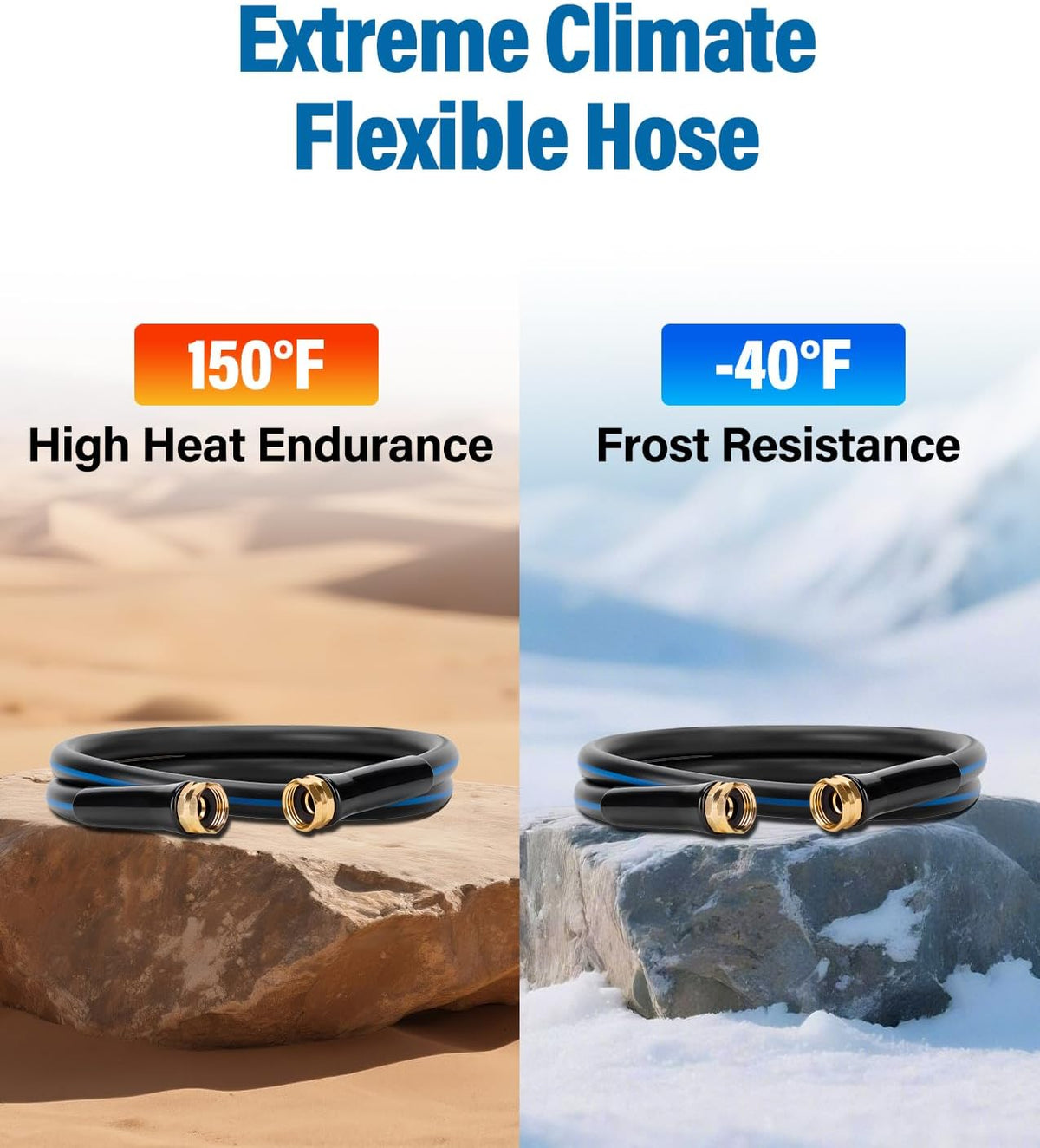 Short Garden Lead-In Hose 6ft X 5/8" Female to Female, 6 Feet Flexible Leader Water Hose With Swivel Handle, Heavy Duty Small Garden Water Hose for Outdoor Indoor