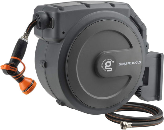 Retractable Garden Hose Reel 1/2"130FT Wall Mount Auto Rewind