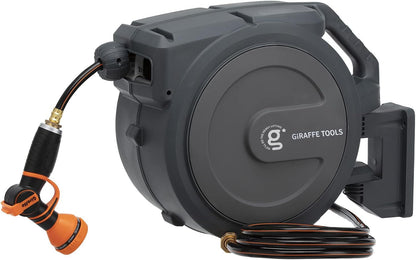Retractable Garden Hose Reel 1/2"130FT Wall Mount Auto Rewind