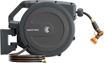 Retractable Garden Hose Reel 1/2"130FT Wall Mount Auto Rewind