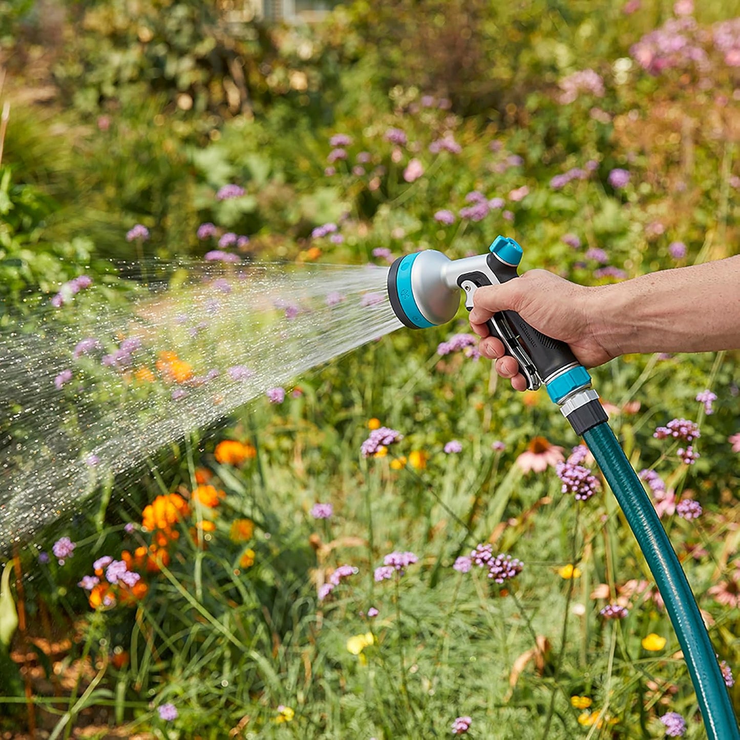 Heavy Duty Front Control Garden Hose Nozzle with 8 Pre-set Spray Patterns, Water Hose Nozzle for Watering Garden or Lawn