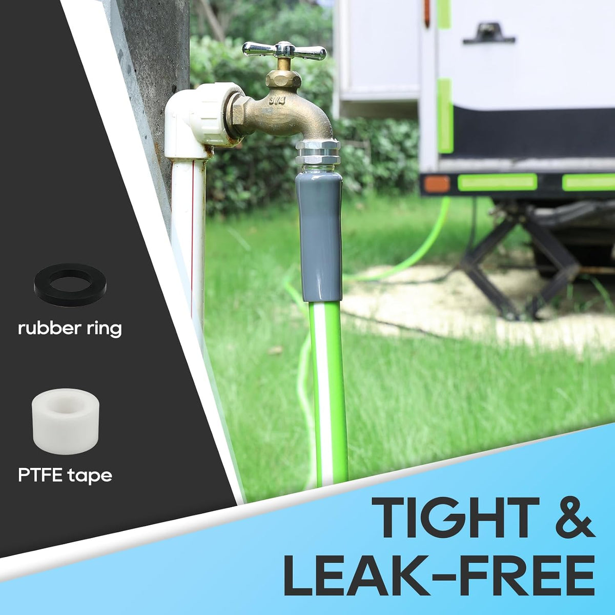 RV Water Hose, 15 FT, 5/8'' Inside Diameter Garden Hose