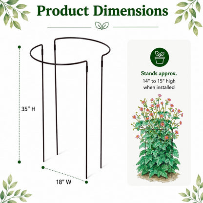 Jardin Half Round Plant Supports -18" x 35"