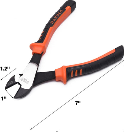 7” Diagonal Cutters - Ultra Sharp Side Cutter Pliers for Wire, Electrical, Crafting & Floral - Heavy Duty CR-V Steel Flush Cut Snips - 1” Extra-Long Cutting Edge for Precision & Strength