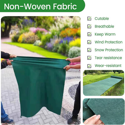 Emergency Plant Frost Cover, Non-Woven Fabric Floating Row Cover Plant Blanket for Winter Outdoor Plants, Vegetables, Winter Cold Weather Frost Blankets(Width 1m/3.2ft,Long 100m/328ft)