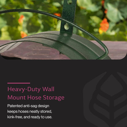 Heavy Duty Wall-Mounted Hose Hanger - Classic Design, Green