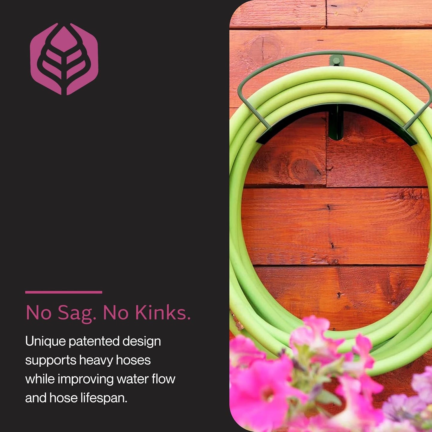 Heavy Duty Wall-Mounted Hose Hanger - Classic Design, Green