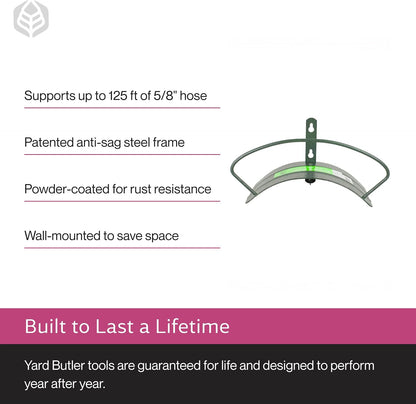 Heavy Duty Wall-Mounted Hose Hanger - Classic Design, Green