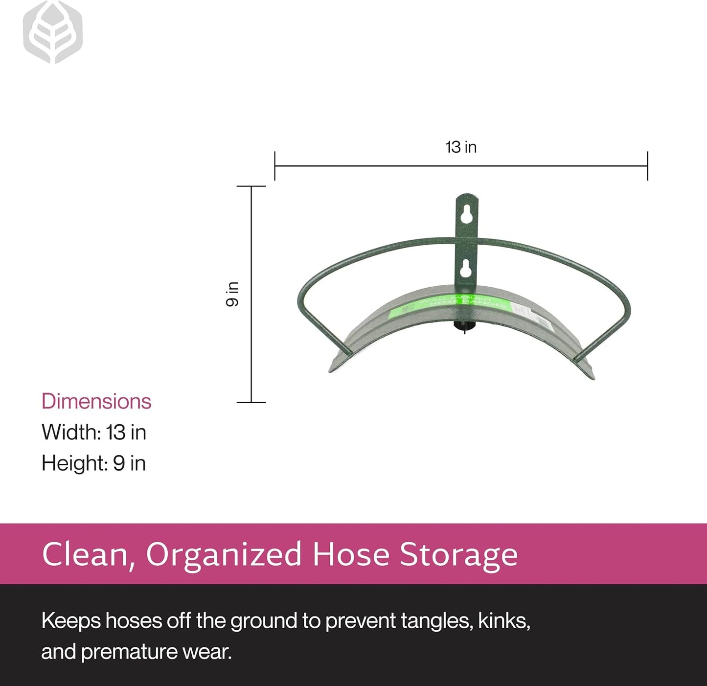 Heavy Duty Wall-Mounted Hose Hanger - Classic Design, Green
